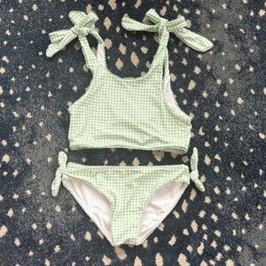 Minnow - Green Gingham Bikini Set